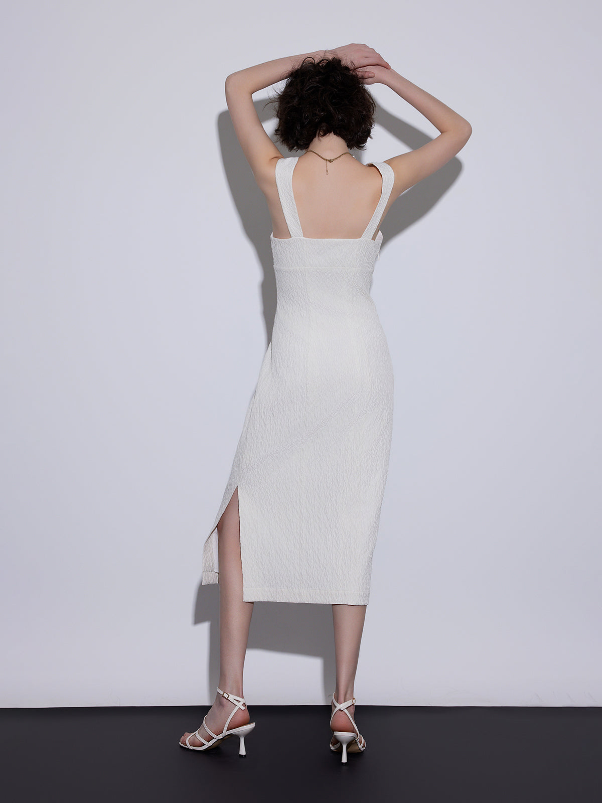 Elegant Slim-Fit Side-Slit Cami Dress