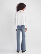 ASOBIO Pleated Chiffon Lace-Panel Blouse