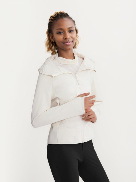 ASOBIO Slim-Fit Sporty Goose Down Short Jacket