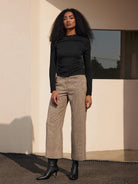 ASOBIO Cropped Mid-Rise Straight Leg Trousers