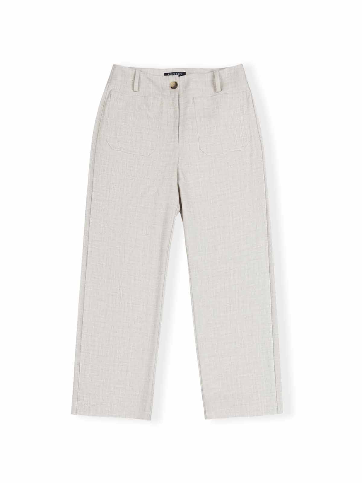 ASOBIO Cropped Mid-Rise Straight Leg Trousers