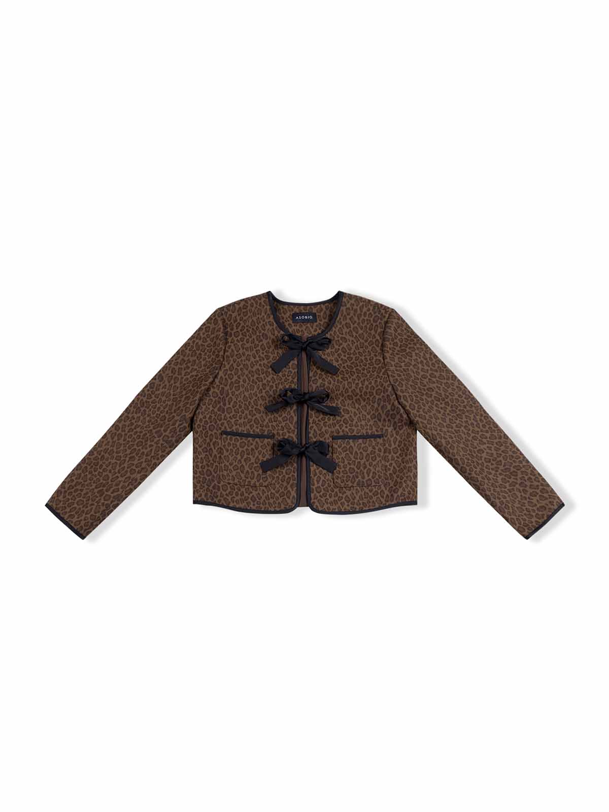 ASOBIO French Wool Bow Tie Cropped Jacket