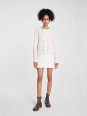 ASOBIO French Wool Bow Tie Cropped Jacket