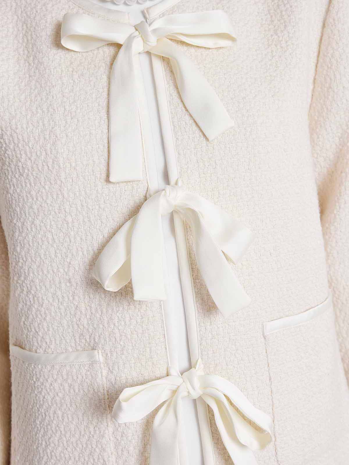 ASOBIO French Wool Bow Tie Cropped Jacket