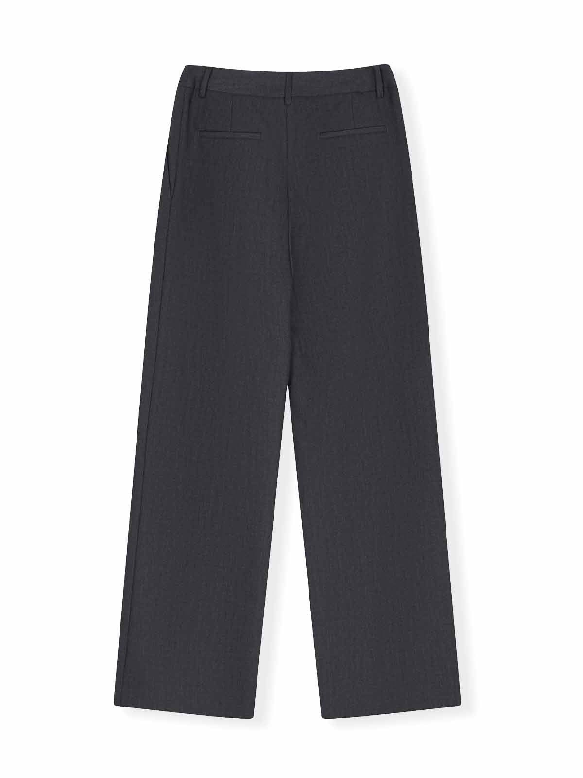 ASOBIO Soft Structured Mid-Waist Straight-Leg Trousers