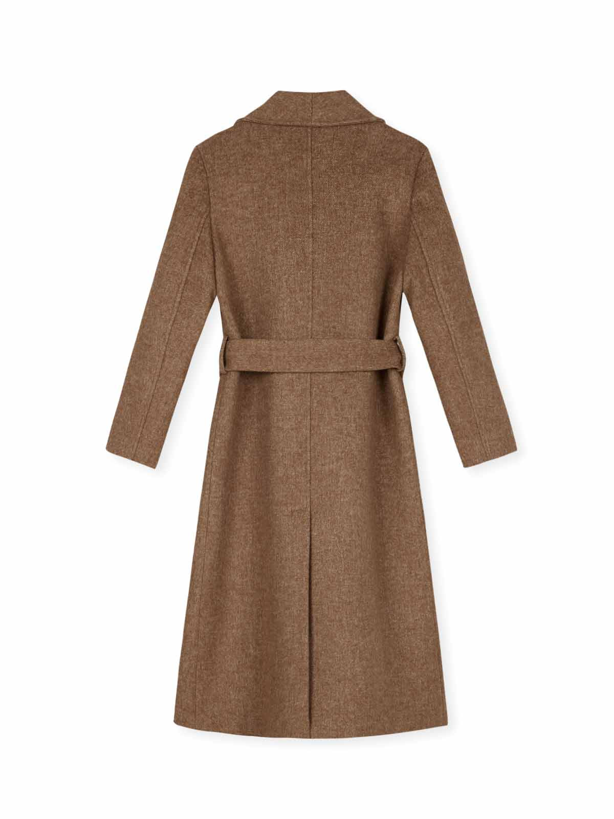 ASOBIO Tailored Funnel-Neck Button-Up Wool Coat