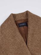 ASOBIO Tailored Funnel-Neck Button-Up Wool Coat