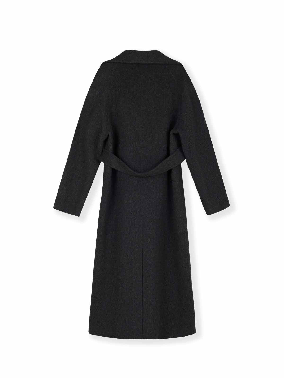 ASOBIO Minimal soft wool and cashmere wrap coat