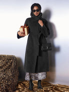 ASOBIO Minimal soft wool and cashmere wrap coat