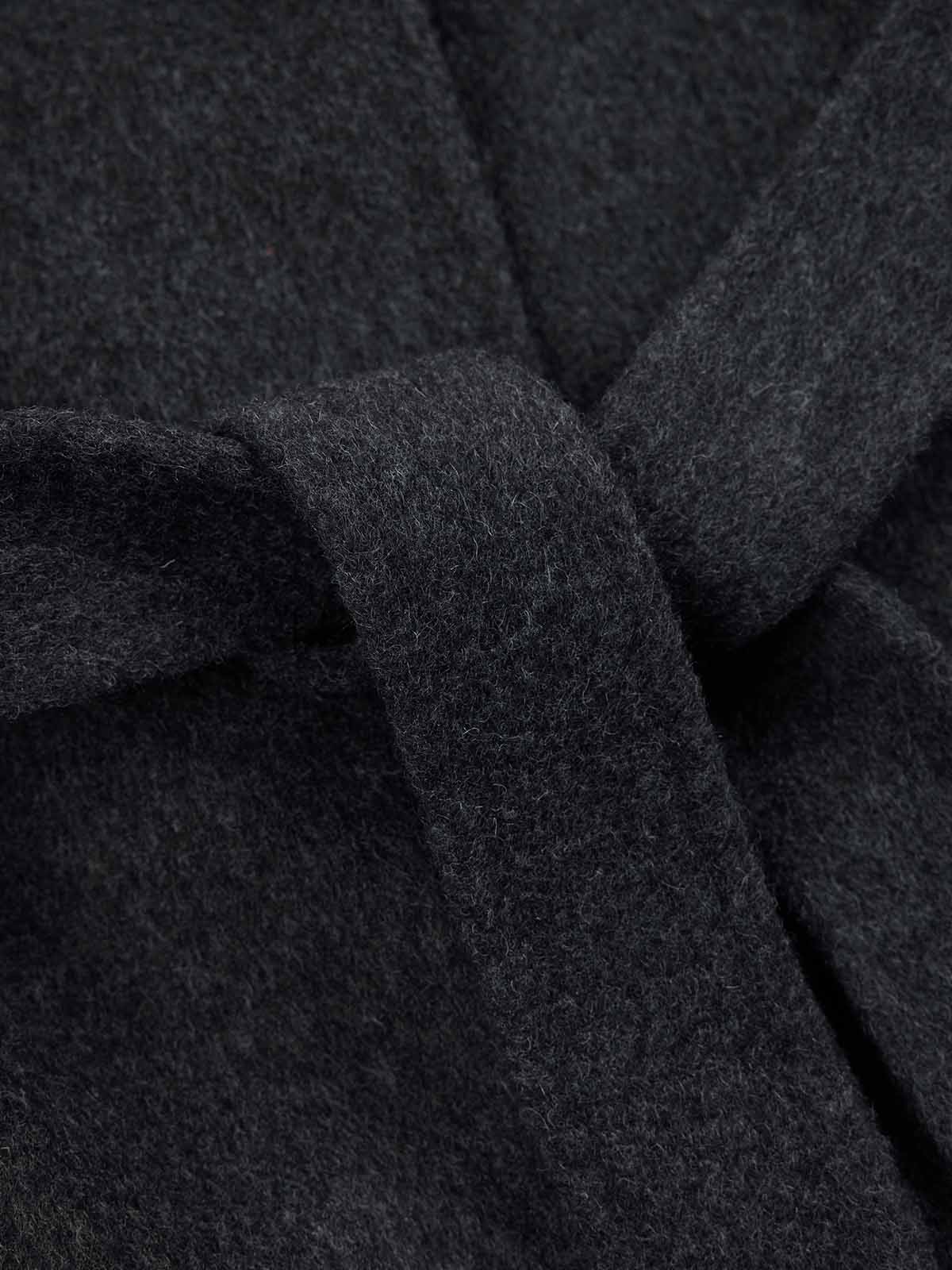 ASOBIO Minimal soft wool and cashmere wrap coat