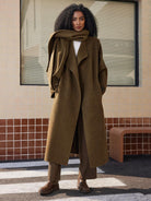 
ASOBIO Removable Scarf Wool Coat
