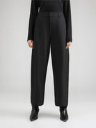 ASOBIO Mid-Rise Barrel-Leg Off-Duty Pant