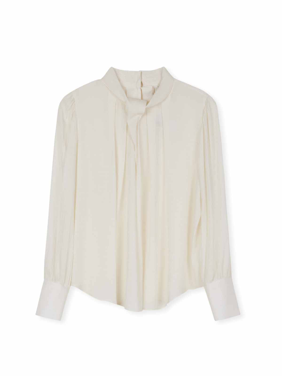 ASOBIO Long-Sleeve Twist Neck Textured Blouse