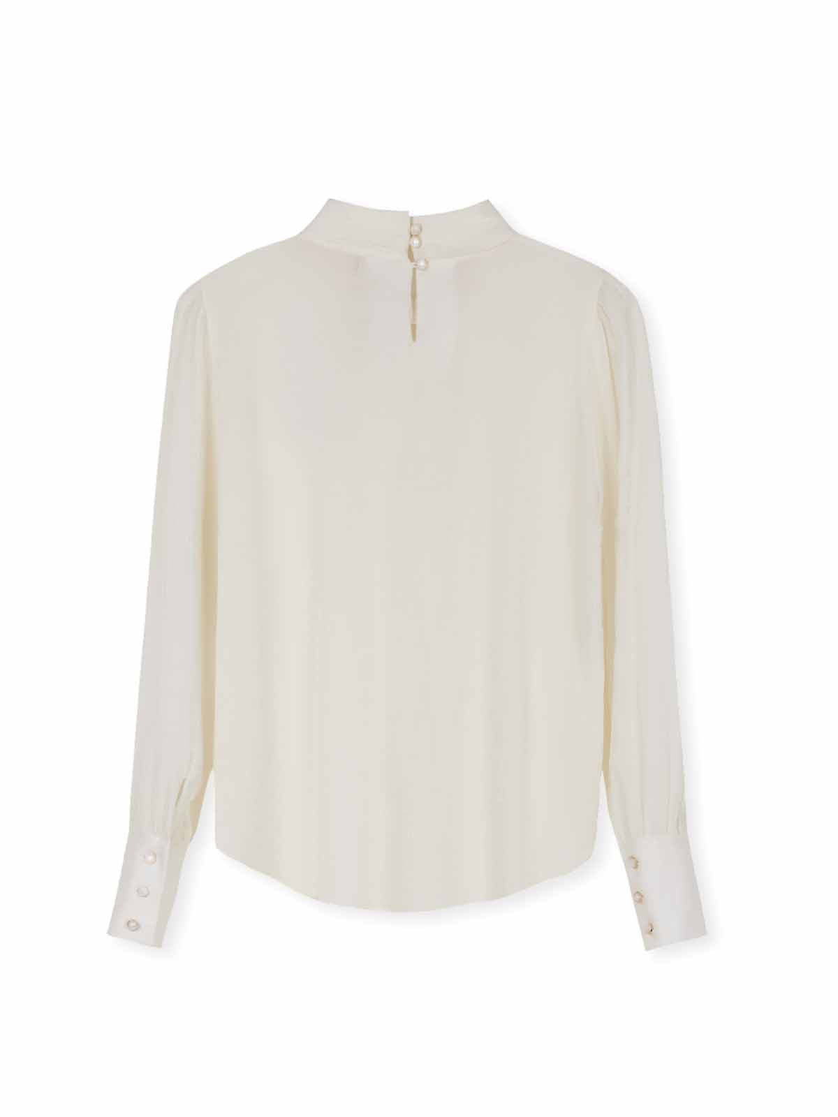 ASOBIO Long-Sleeve Twist Neck Textured Blouse