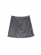 ASOBIO Sequin Sheer Mini Skirt