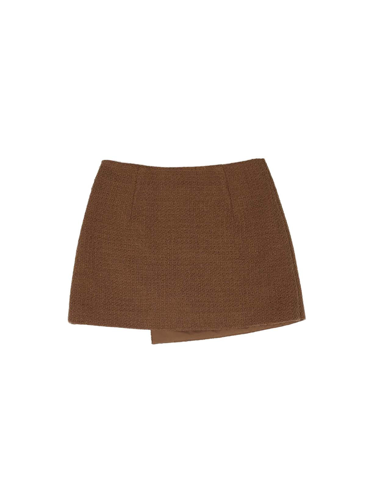 ASOBIO Mid-Rise Side Tie A-Line Wrap Mini Skirt