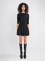 ASOBIO Boatneck Knitted Bubble Hem Skort Dress