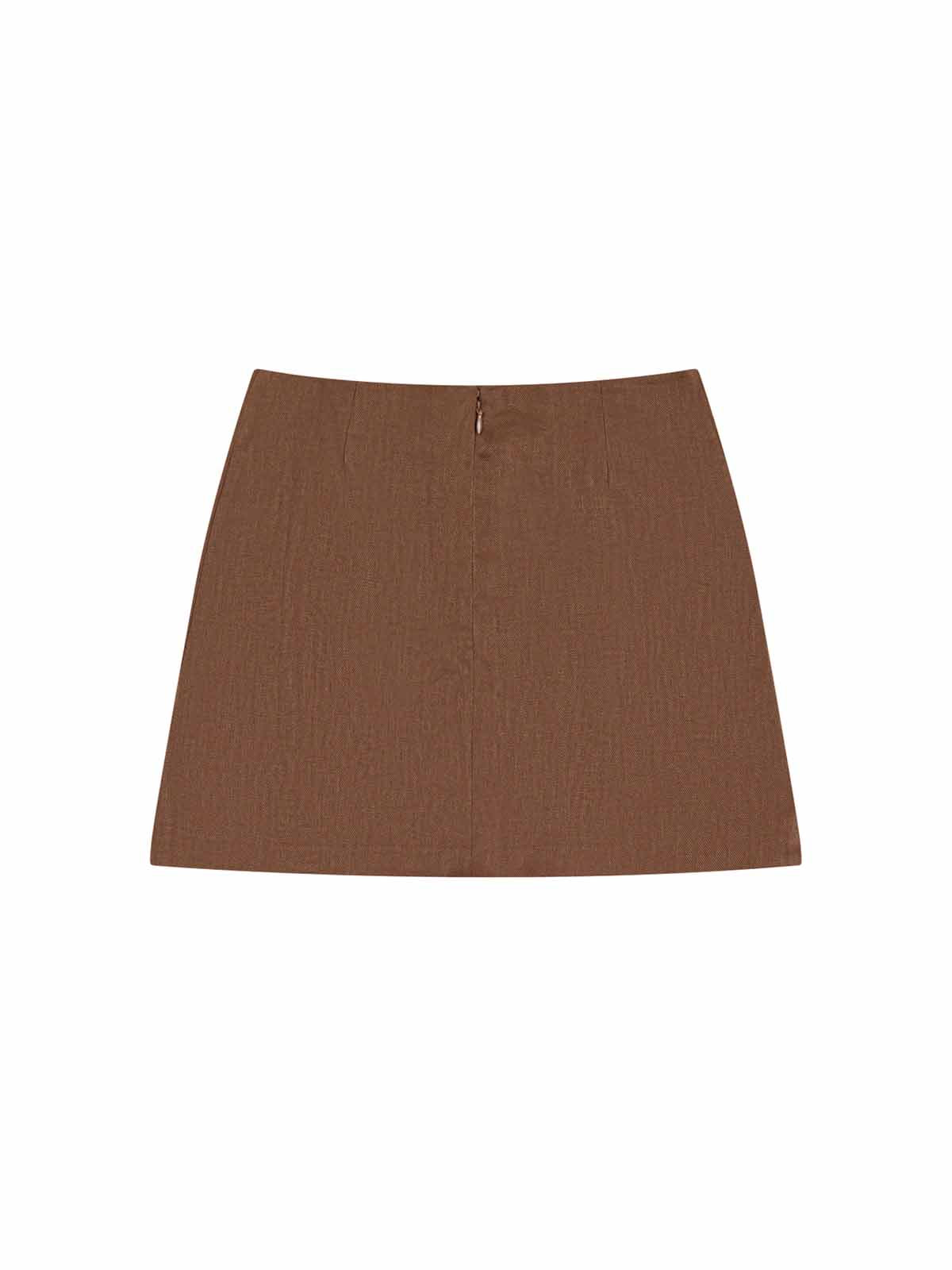 100% Linen Mid-Rise Mini Skirt