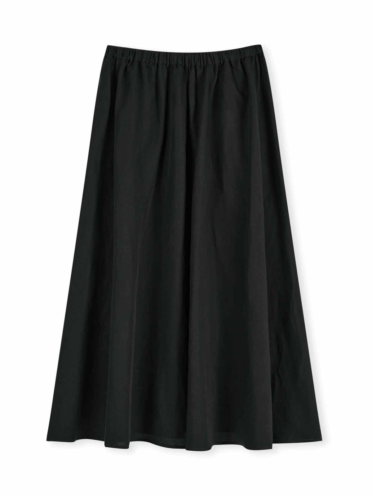 Linen-Blend A-Line Midi Skirt