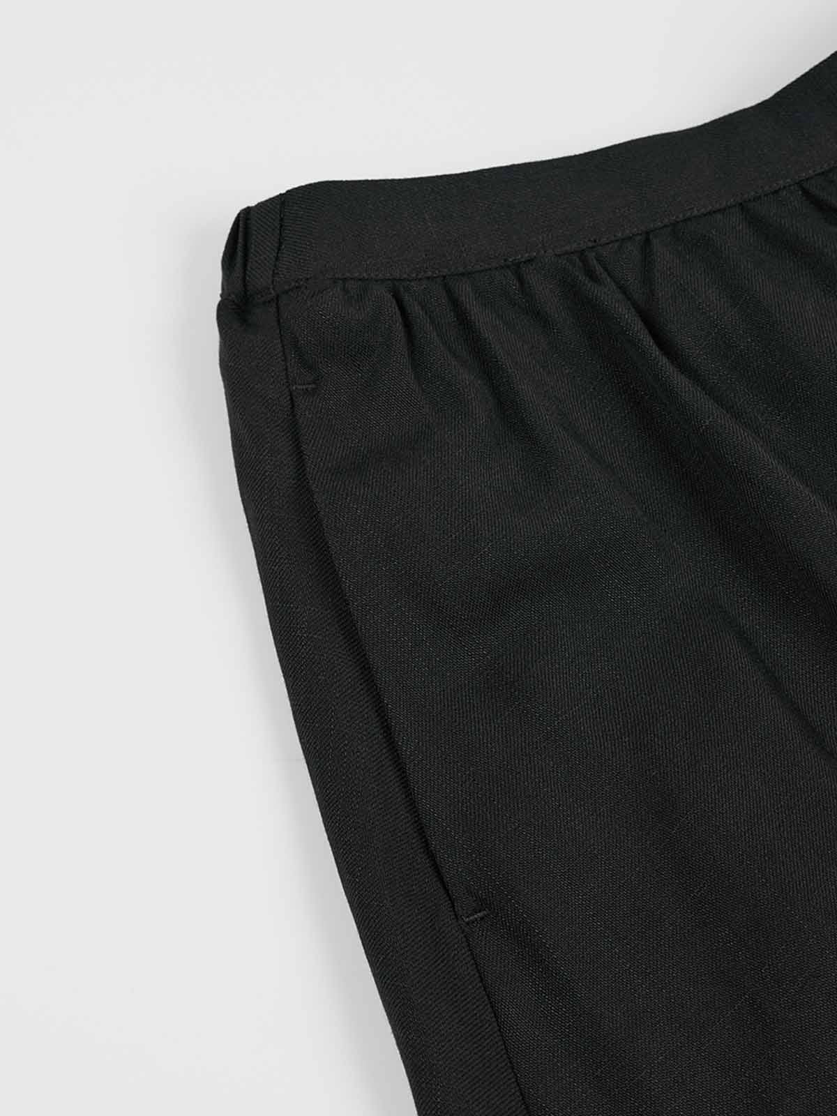 Linen-Blend A-Line Midi Skirt