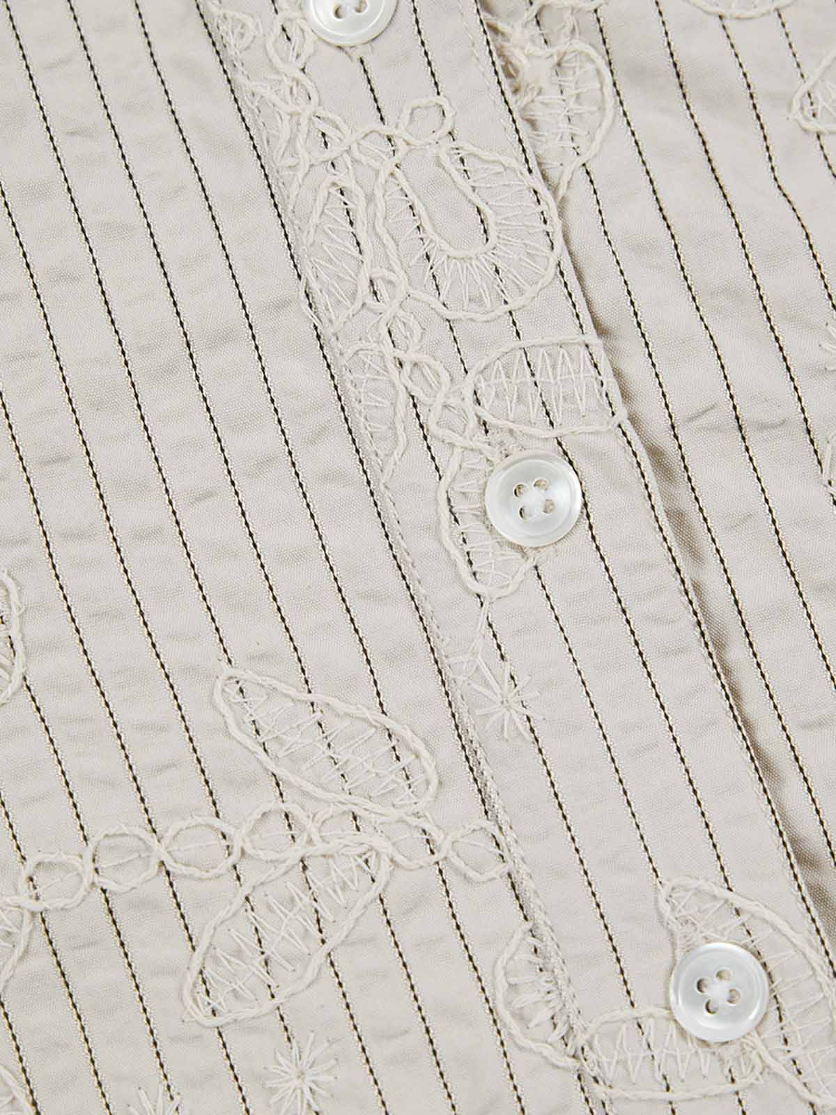 Stand-Collar Puff-Sleeve Shirt