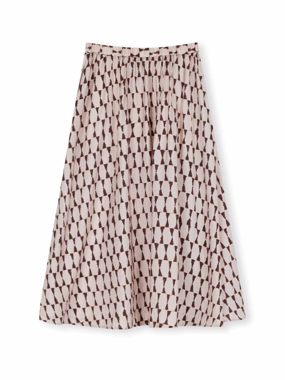 Linen-Blend A-Line Midi Skirt