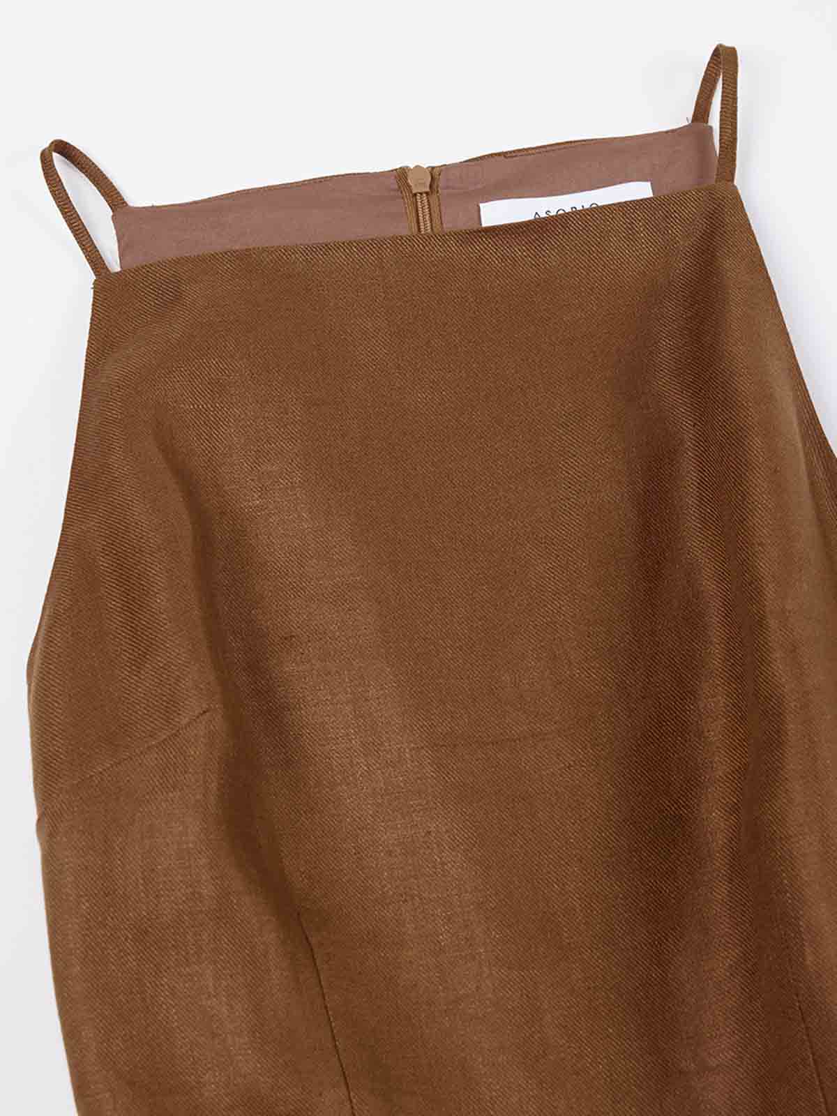 ASOBIO 100% Linen Faux-Wrap Mini Dress