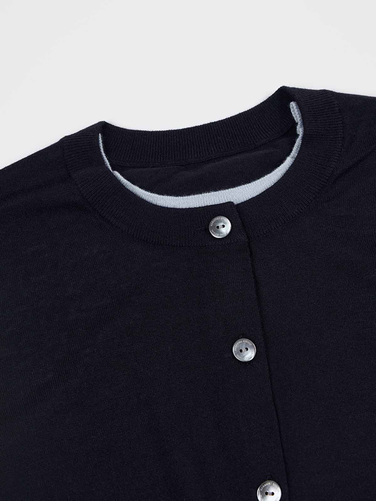 Wool Blend Layered Look Knit Cardigan