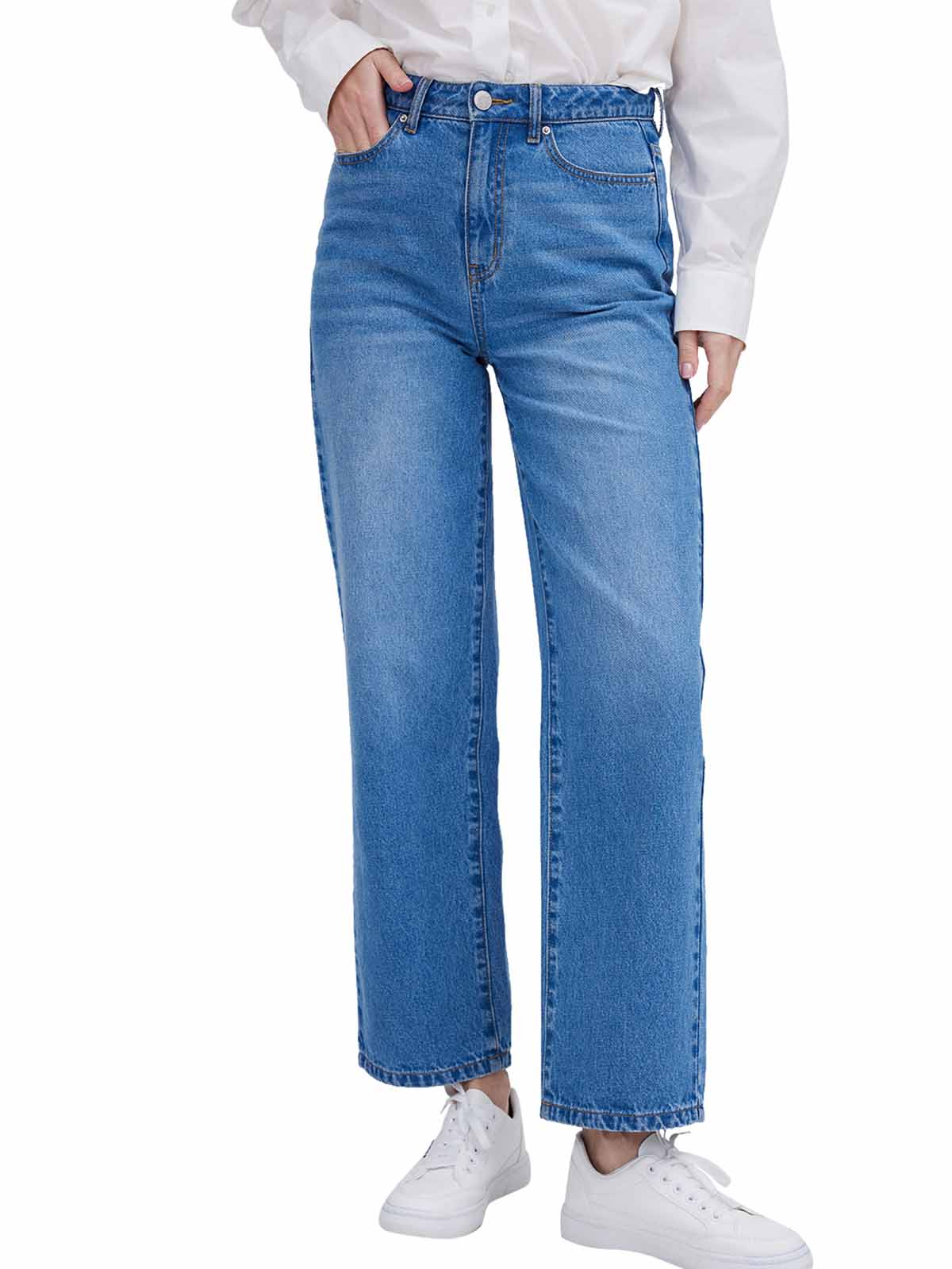 ASOBIO Classic Mid-Rise Straight Leg Jeans