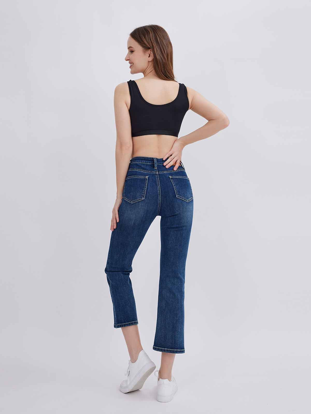 ASOBIO Mid-Rise Bootcut Crop Jean