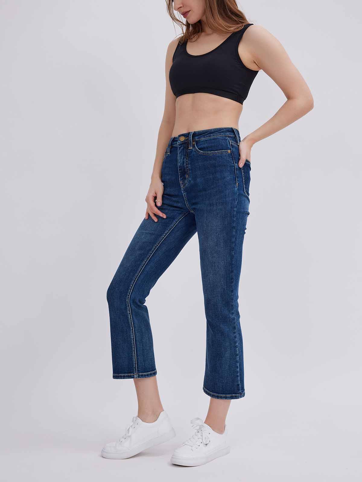 ASOBIO Mid-Rise Bootcut Crop Jean