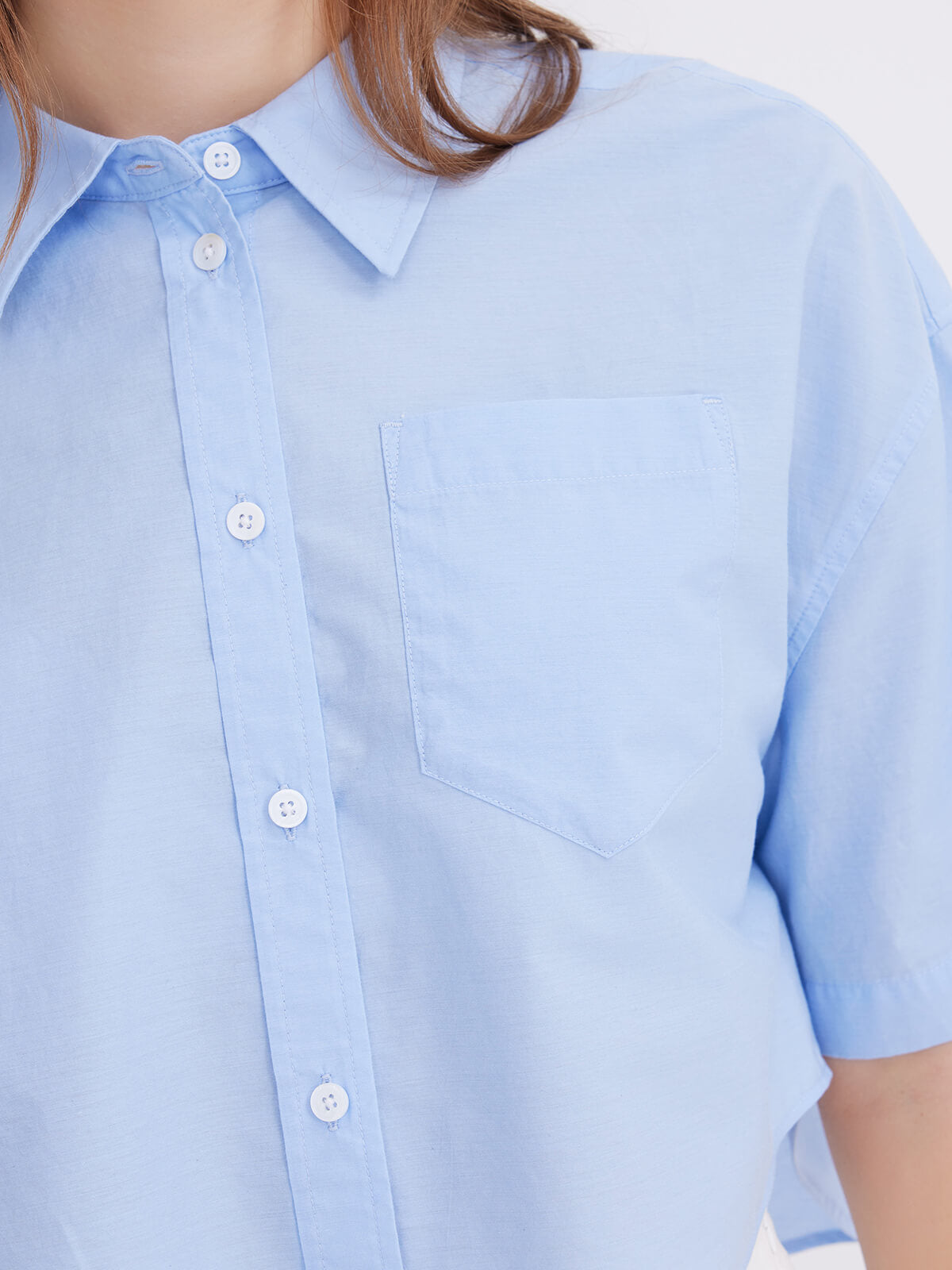 Midi Sleeve Single Pocket Shirt