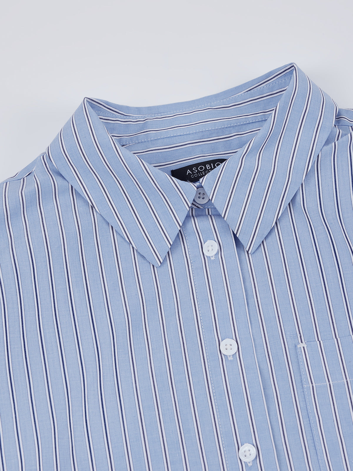 Blue Striped Long-Sleeve Shirt