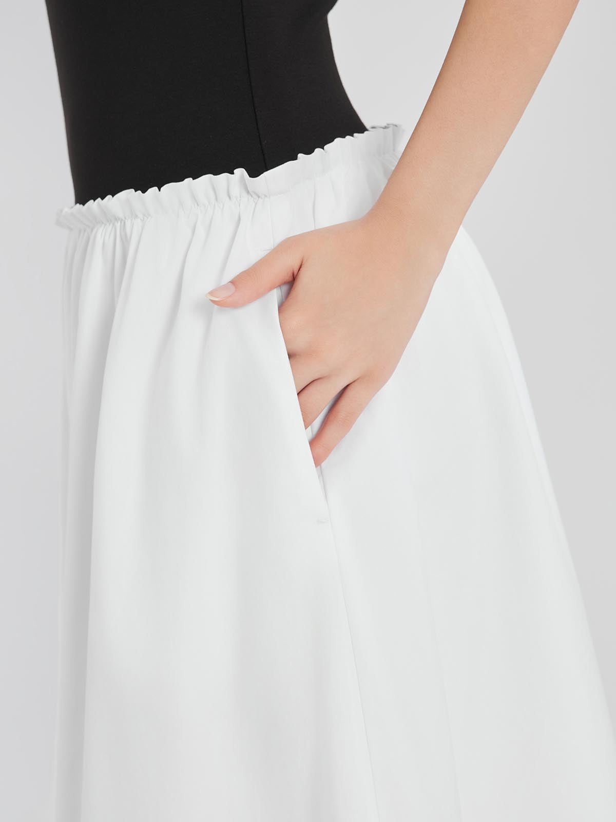 ASOBIO Fit-and-Flare Cotton Maxi Dress with Contour Bodice