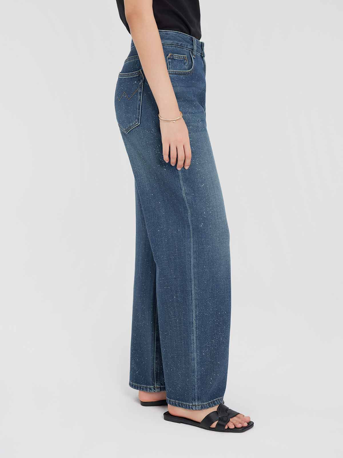 Shimmer Wide-Leg Jeans