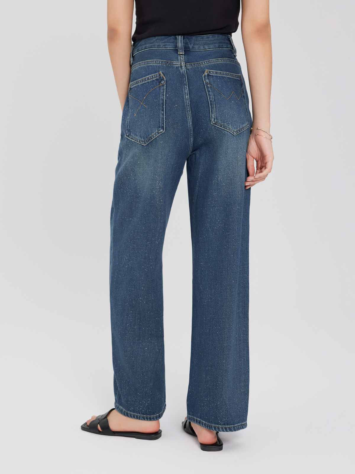 Shimmer Wide-Leg Jeans