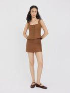 ASOBIO 100% Linen Mid-Rise Mini Skirt