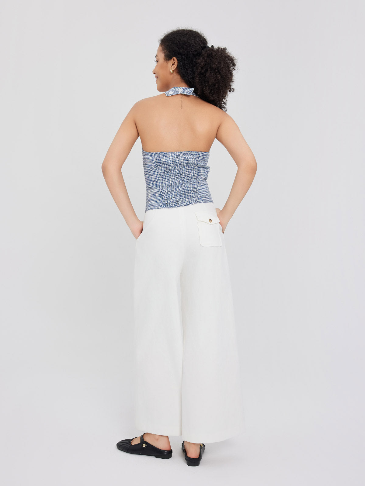 ASOBIO Linen Halter Top