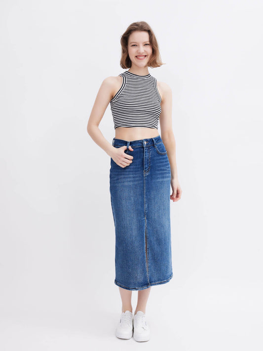 Straight Denim Skirt