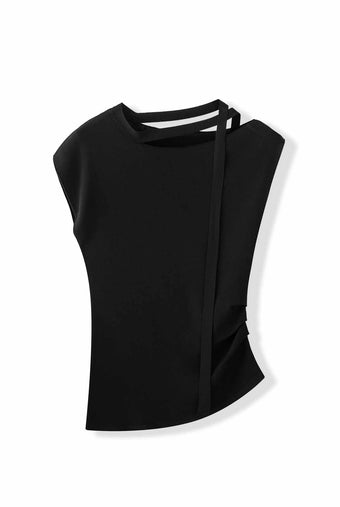 ASOBIO Draped Knit Top