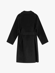 ASOBIO Relaxed Double-Breasted Virgin Wool Long Coat