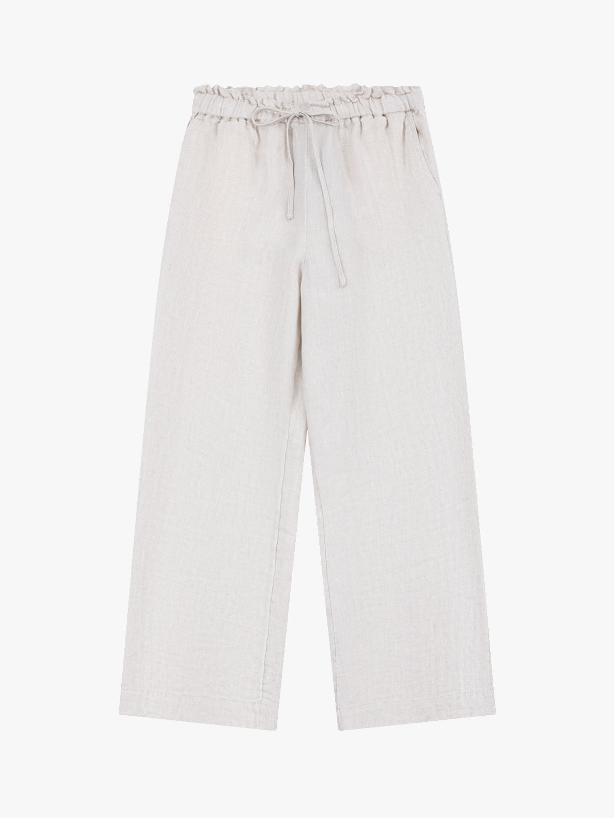 Mid-Rise Loose Straight Linen Pants