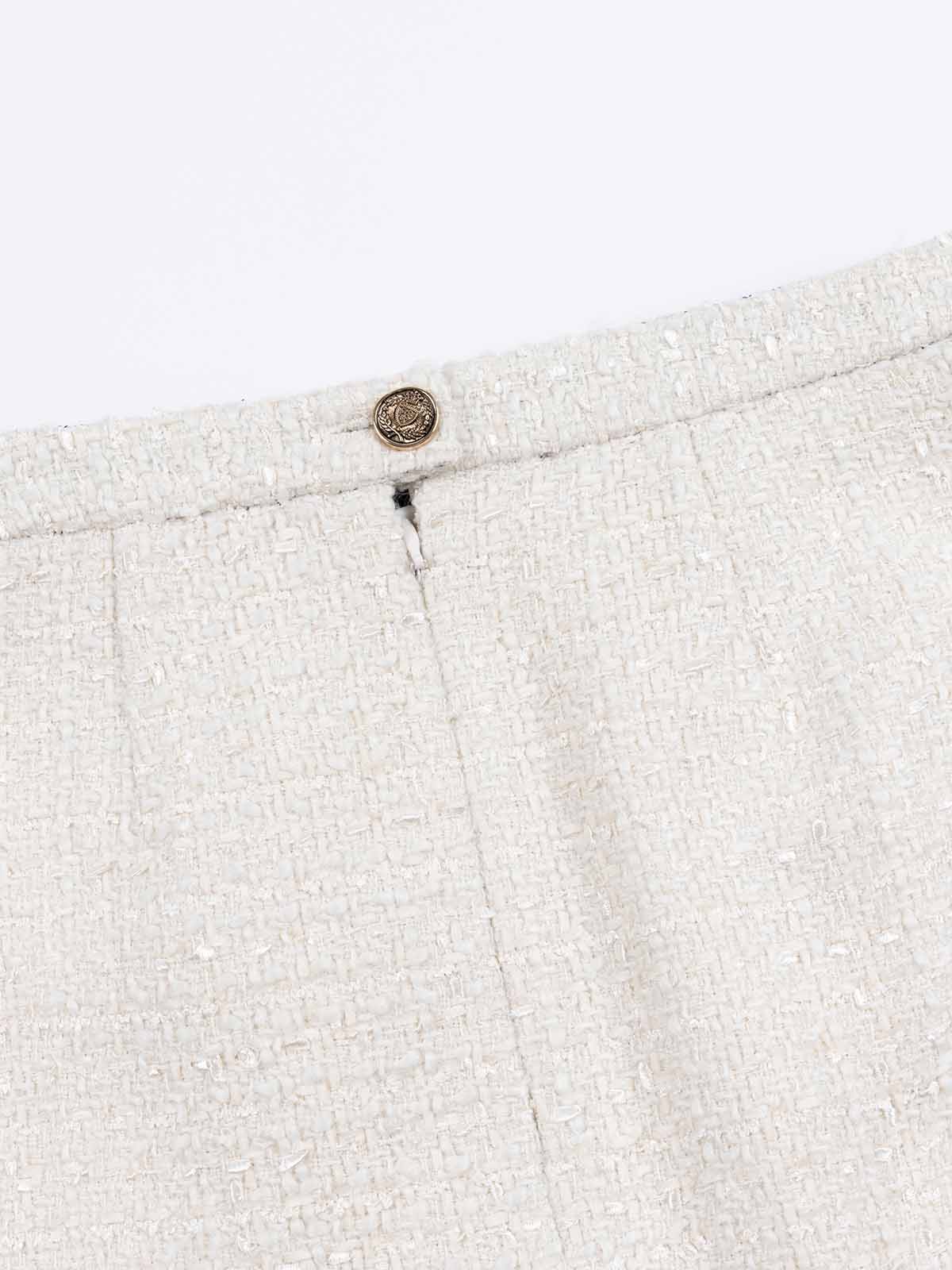 ASOBIO Mid-Rise Wool-Blend Tweed Mini Skirt