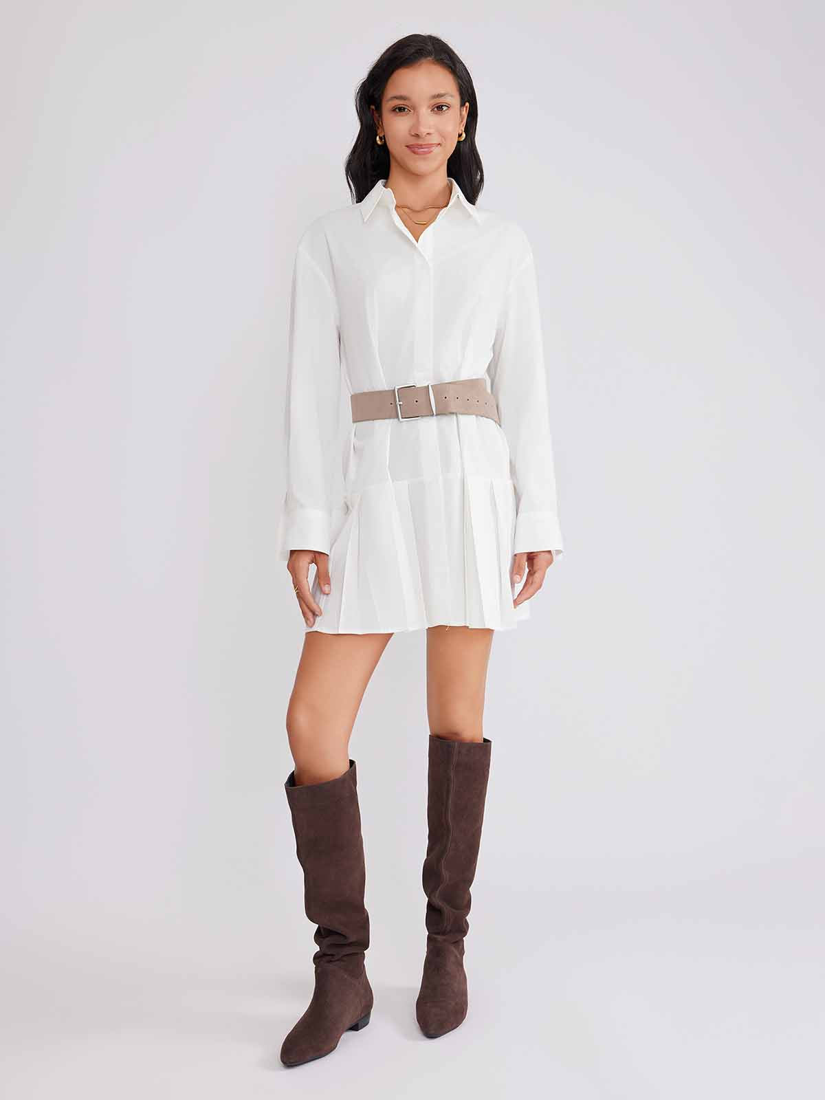 ASOBIO Pleated Mini Dress