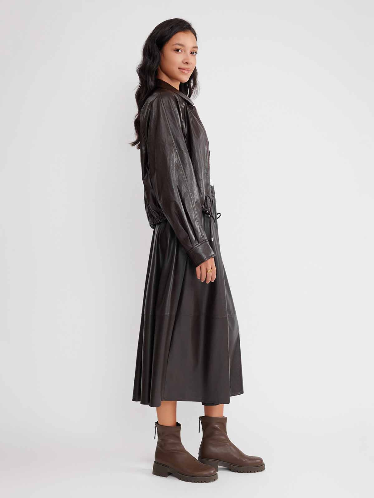 ASOBIO Vegan Leather Oversized Jacket