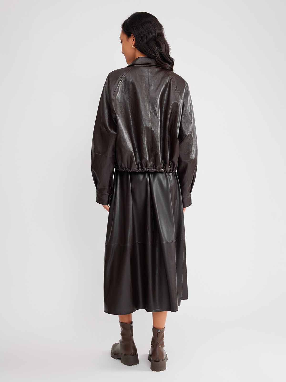 ASOBIO Vegan Leather Oversized Jacket