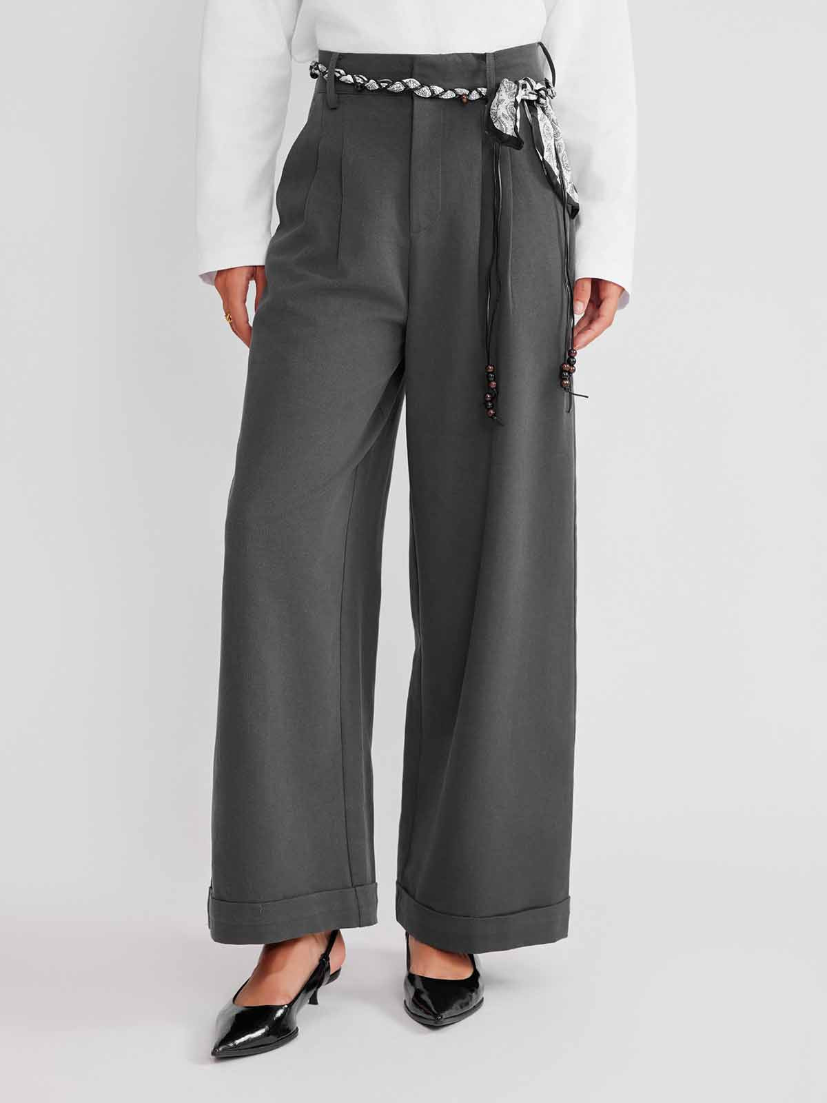 ASOBIO Pleated Straight-Leg Trousers