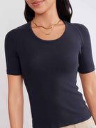ASOBIO Wool Blend Short-Sleeve Top