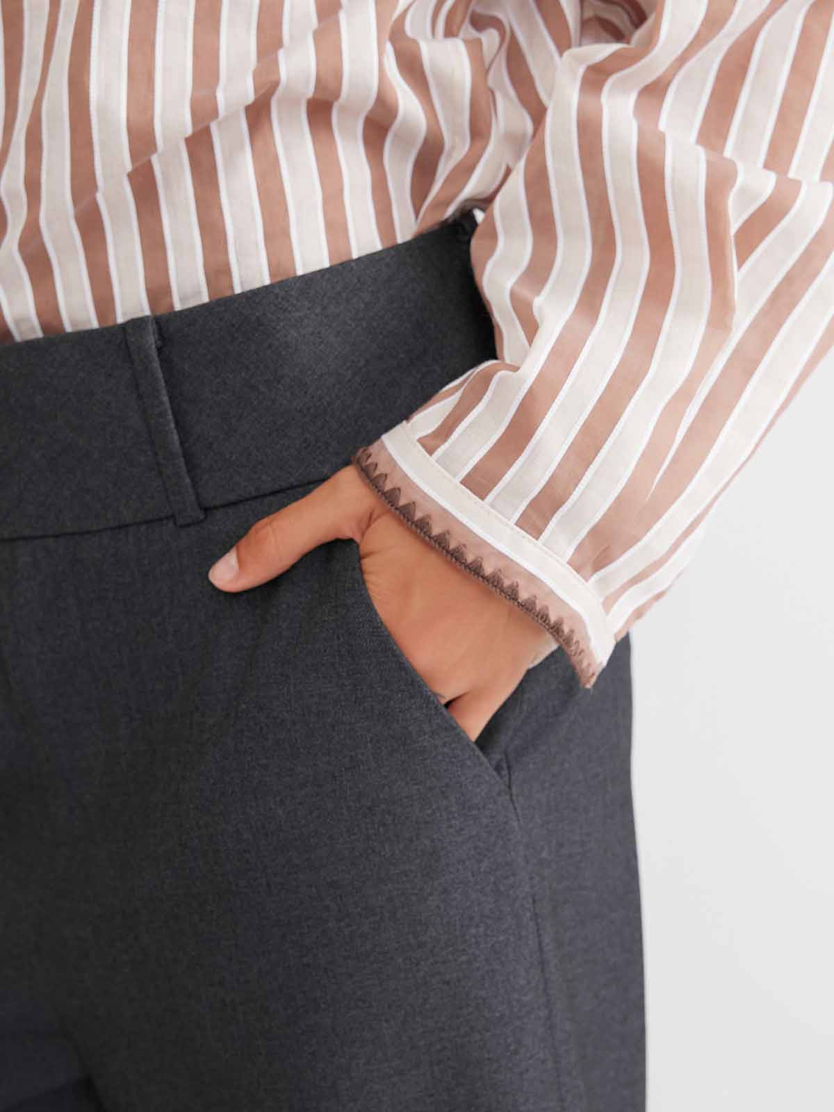 ASOBIO Wool Blend Wide-Leg Trousers