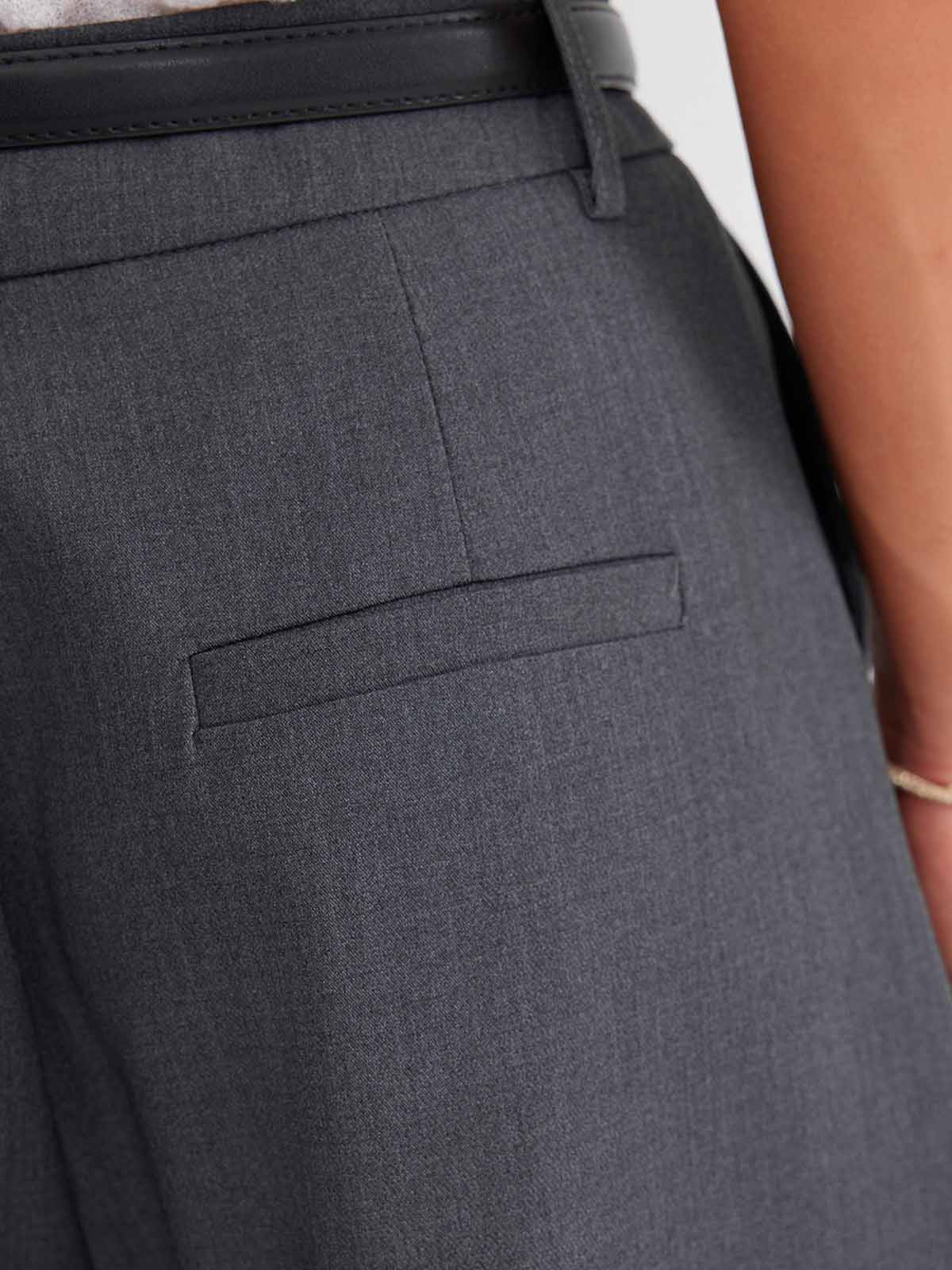 ASOBIO Wool Blend Barrel-Leg Pants